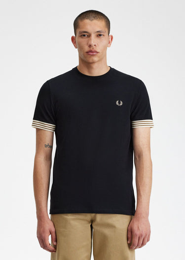 Fred Perry T-shirts Striped cuff t-shirt - black