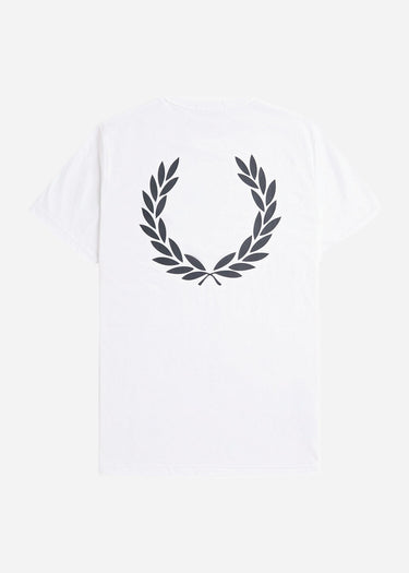 Fred Perry T-shirts Rear powder laurel graphic tee - white