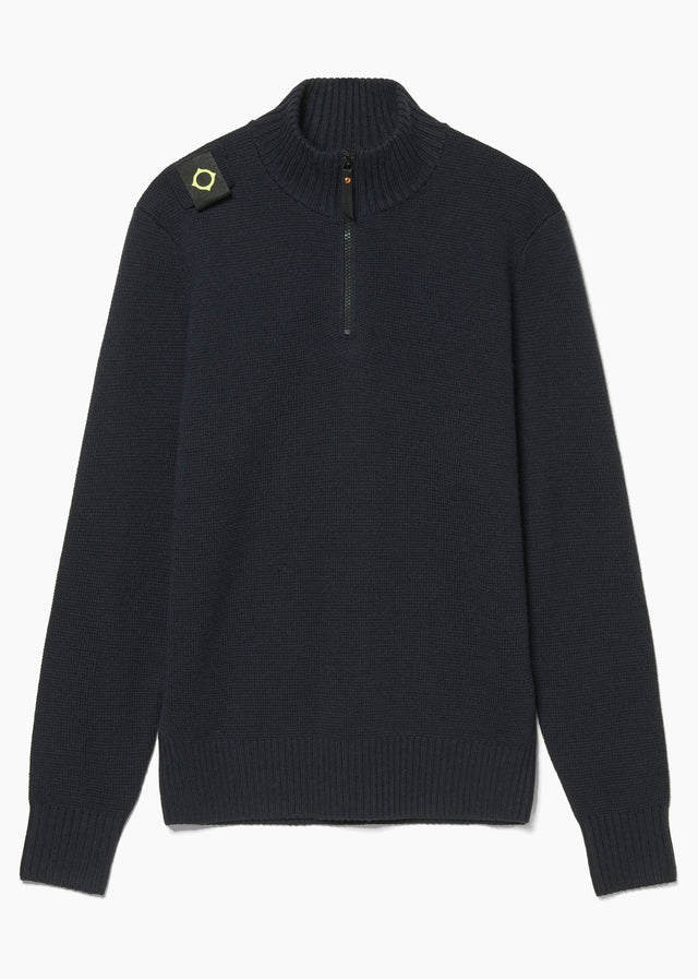 MA.Strum Sweaters Sarl quarter zip sweater - dark navy