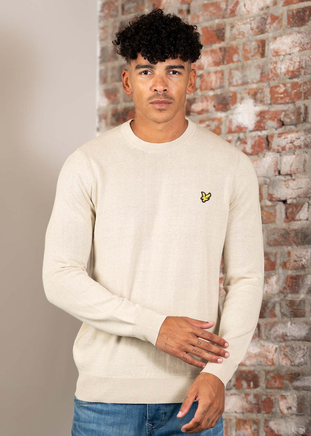Lyle & Scott Sweaters Cotton merino crew neck jumper - grey taupe