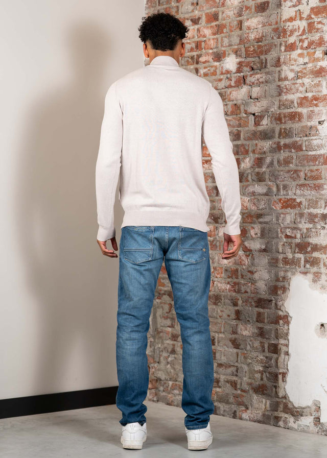 Lyle & Scott Sweaters Cotton merino quarter zip jumper - cove