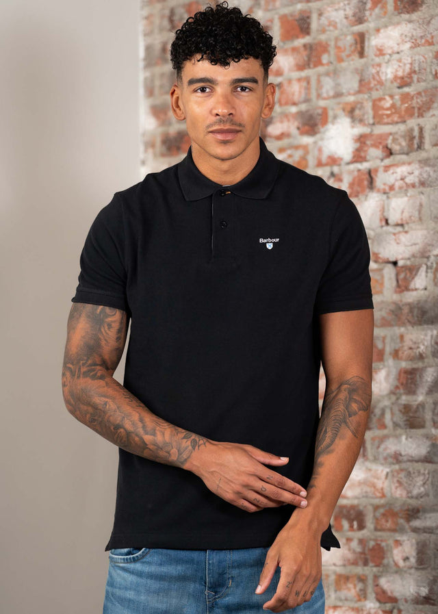 Barbour Polos Barbour tartan pique polo - black