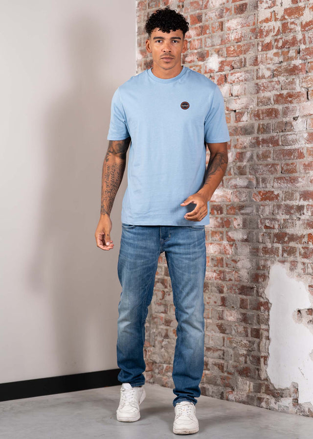 Napapijri T-shirts Badge t-shirt- faded denim