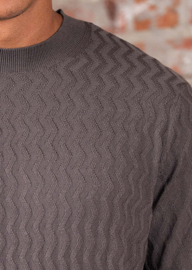 Armani Exchange Hoodies Textured sweater- dark gull