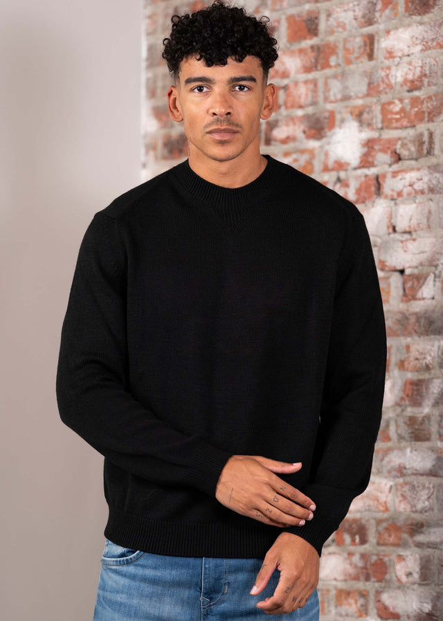 Armani Exchange Sweaters Wool cotton crewneck - black