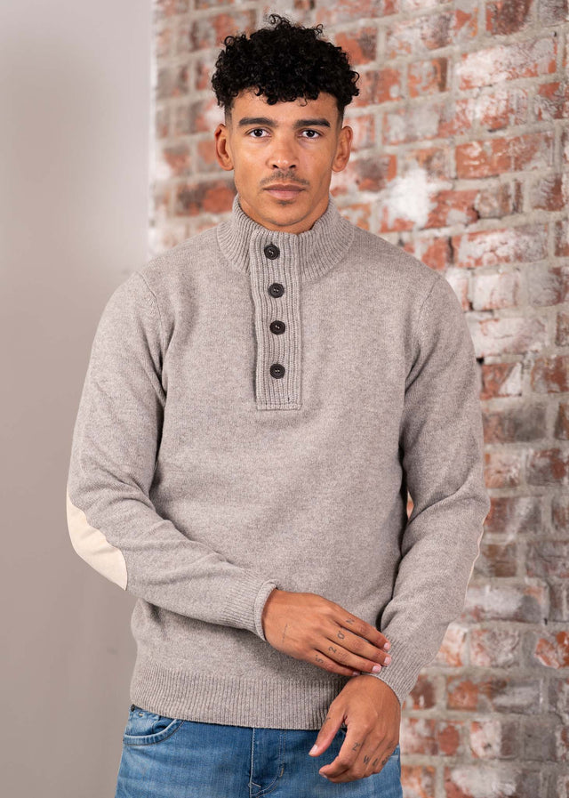 Barbour Sweaters Patch half zip - stone