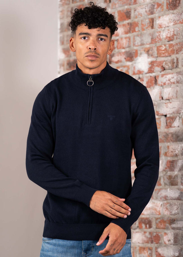 Barbour Sweaters Cotton half zip - navy