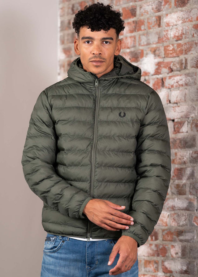 Fred Perry Jackets Hooded insulated jacket - laurel wreath green