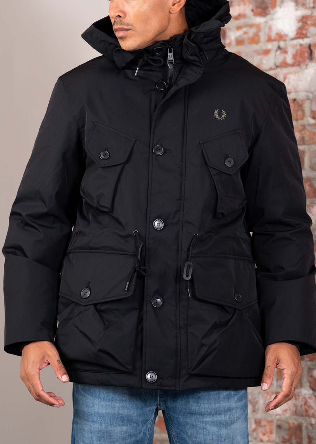 Fred Perry Jackets Patch pocket puffer jacket - black