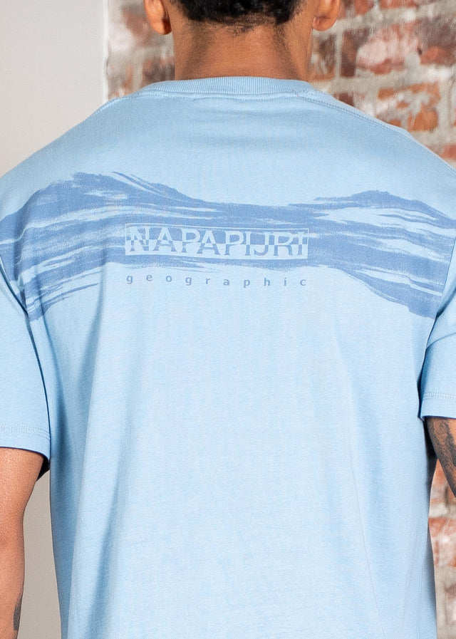 Napapijri T-shirts Back graphic t-shirt - faded denim