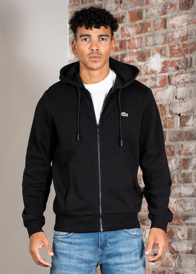 Lacoste Cardigans Sweater zip - black