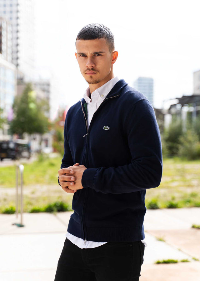 Lacoste Cardigans A Zip through sweater - navy blue