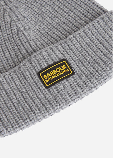 Barbour International Mutsen Sweeper legacy knit beanie - grey marl