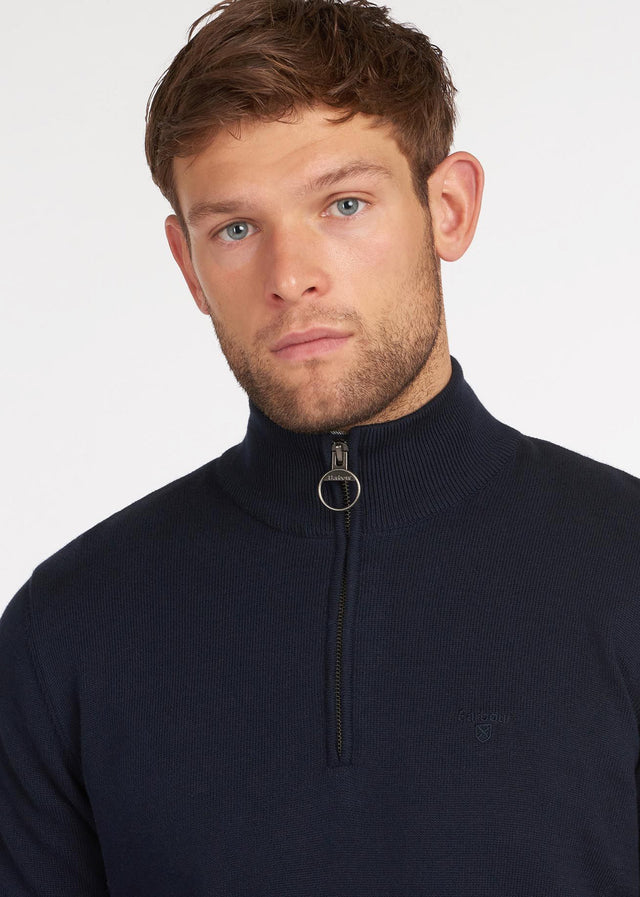Barbour Sweaters Cotton half zip - navy