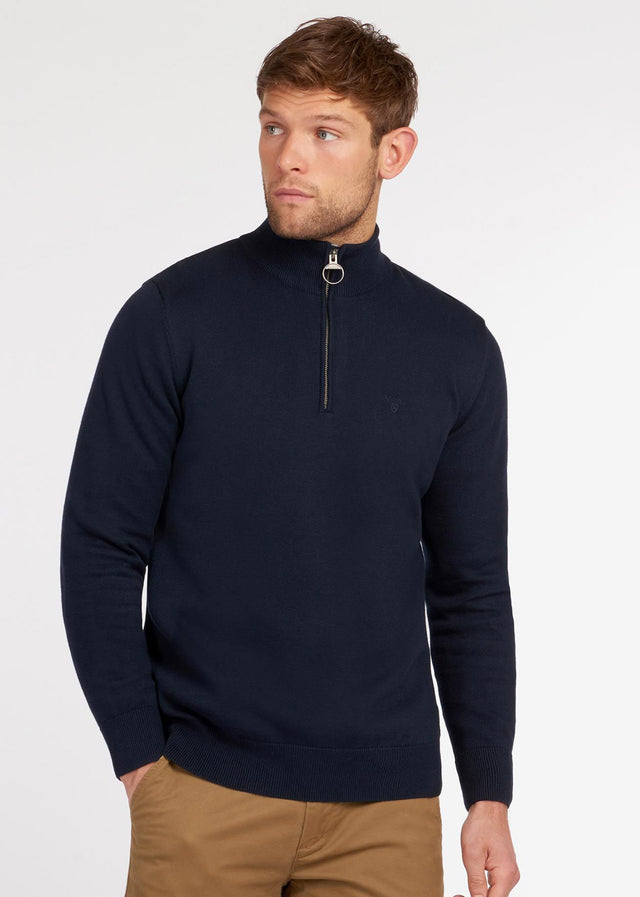 Barbour Sweaters Cotton half zip - navy