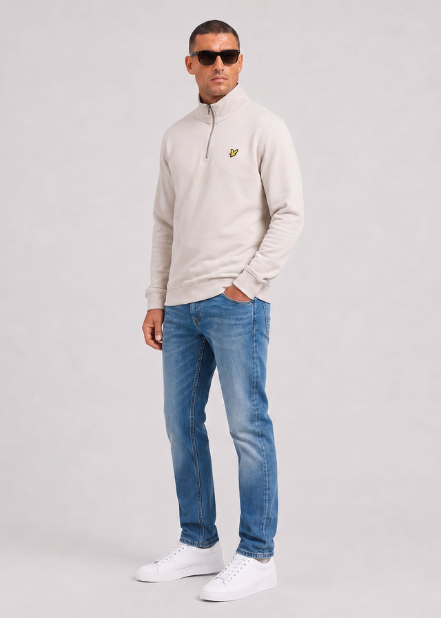 Lyle & Scott Sweaters Loopback quarter zip sweat - cove
