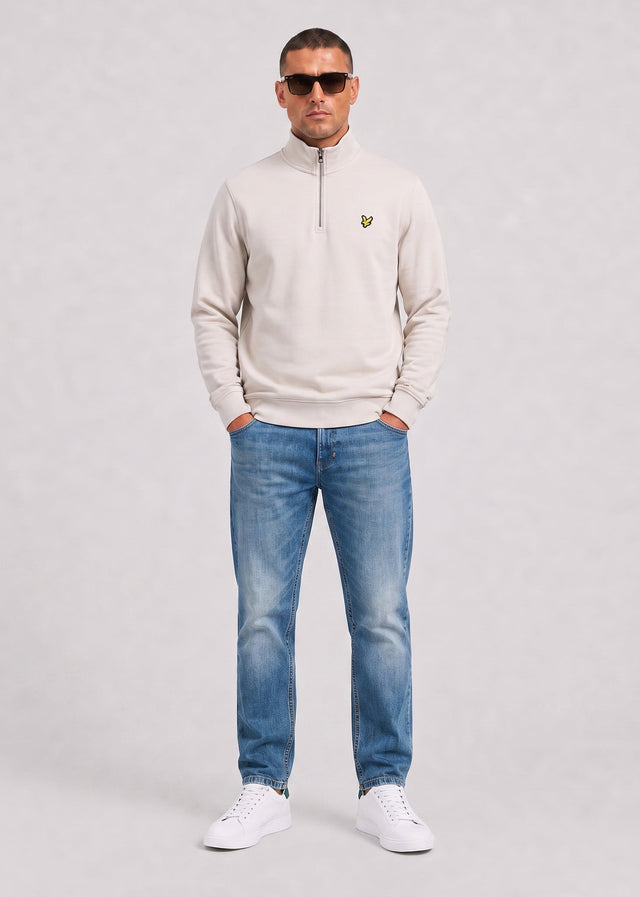 Lyle & Scott Sweaters Loopback quarter zip sweat - cove