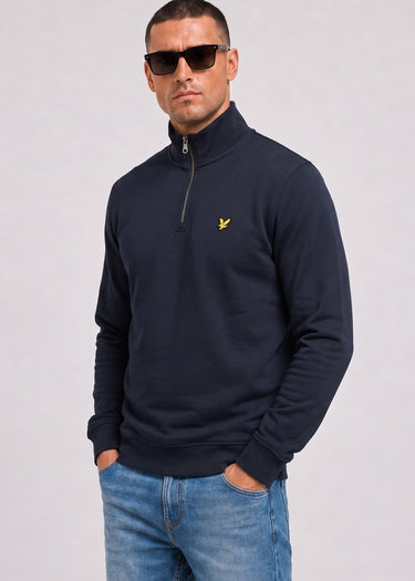 Lyle & Scott Sweaters Loopback quarter zip sweat - dark navy