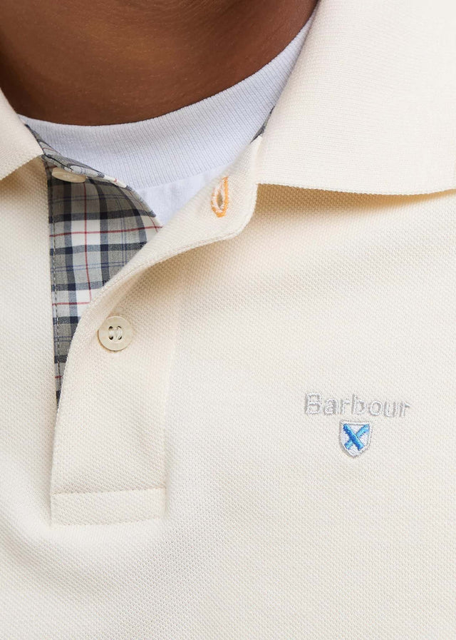 Barbour Polos Barbour tartan pique polo shirt - antique white