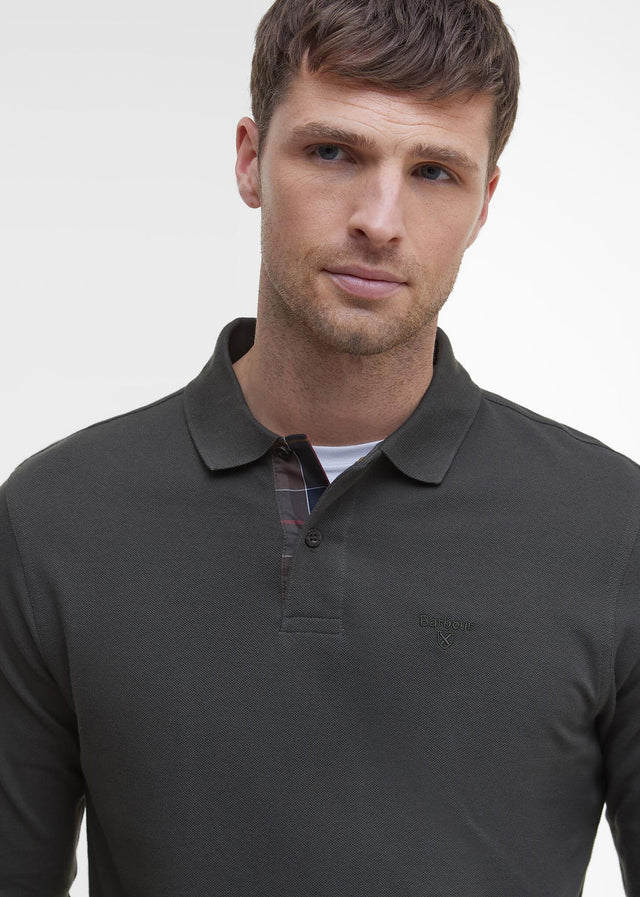 Barbour Polos Barbour essential ls tartan pique polo shirt - forest