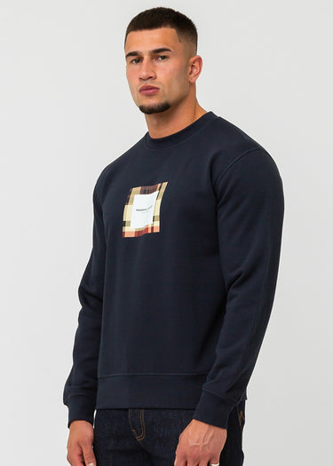 Marshall Artist Truien UK ism box logo crewneck - navy