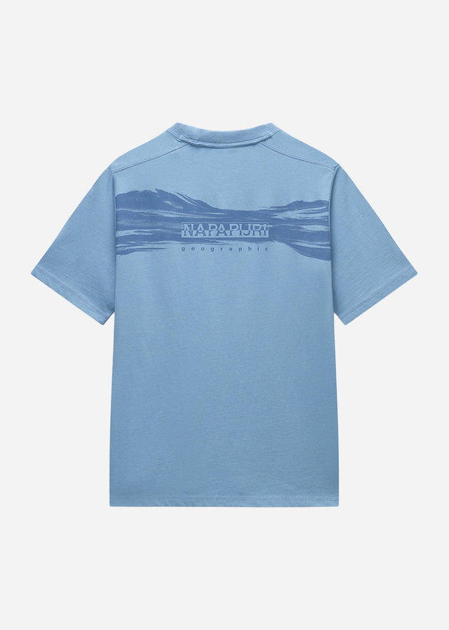 Napapijri T-shirts Back graphic t-shirt - faded denim