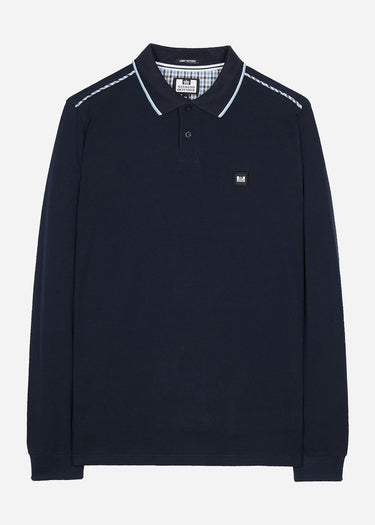 Weekend Offender Longsleeve Polo's Carola - navy blue house check