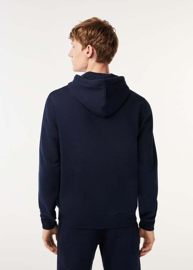 Lacoste Cardigans Contrast stripe zip through hoodie - navy blue