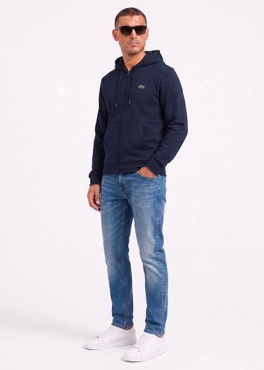 Lacoste Hoodies Fleece zipped front hoodie - navy blue