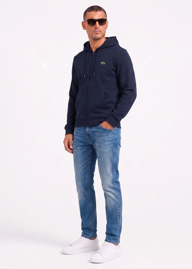 Lacoste Hoodies Fleece zipped front hoodie - navy blue