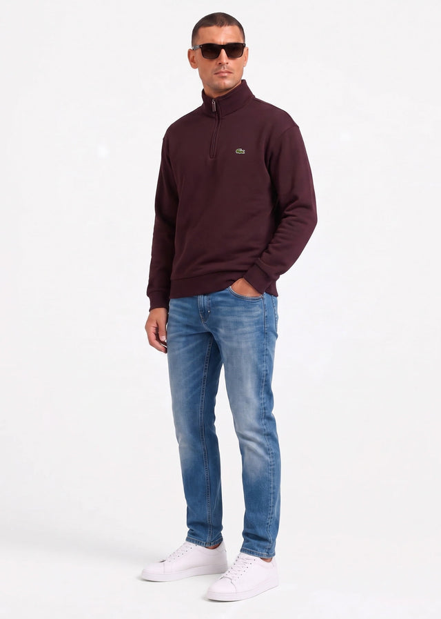Lacoste Sweaters Quarter zip fleece sweatshirt - oxalis