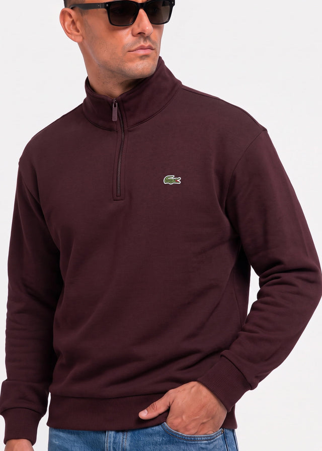 Lacoste Sweaters Quarter zip fleece sweatshirt - oxalis