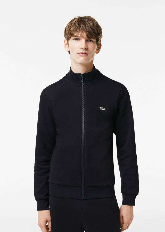Lacoste Cardigans Brushed fleece zip through sweater - black
