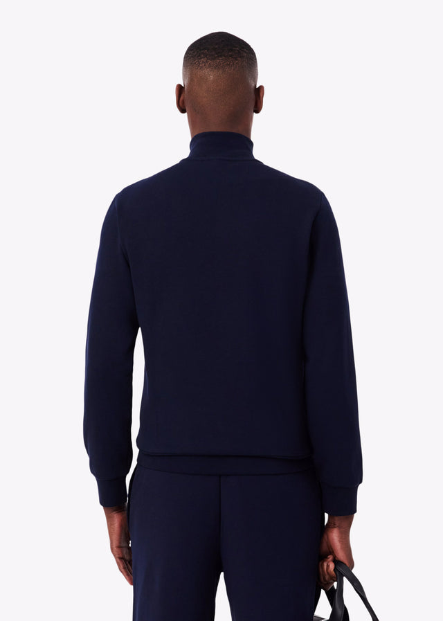 Lacoste Sweaters Brushed fleece zip through sweater - Navy