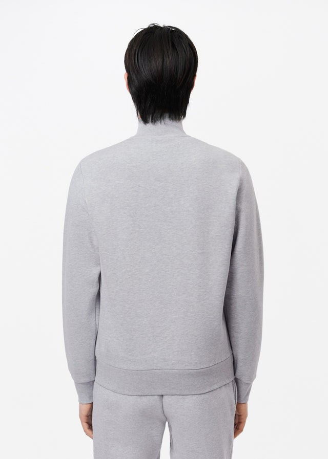 Lacoste Cardigans Brushed fleece zip through sweater - Silver Chine