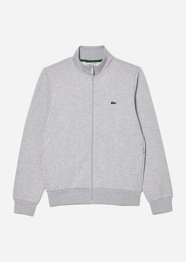 Lacoste Cardigans Brushed fleece zip through sweater - Silver Chine