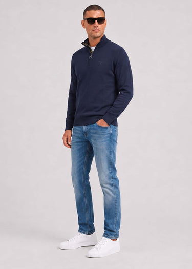 Barbour Truien Cotton half zip knitted jumper - navy