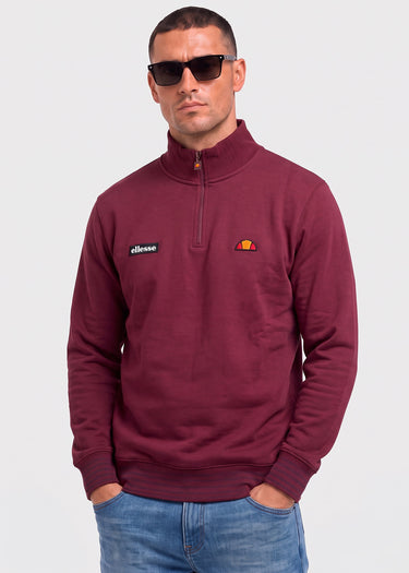 Ellesse Truien Verazo quarter zip top - burgundy