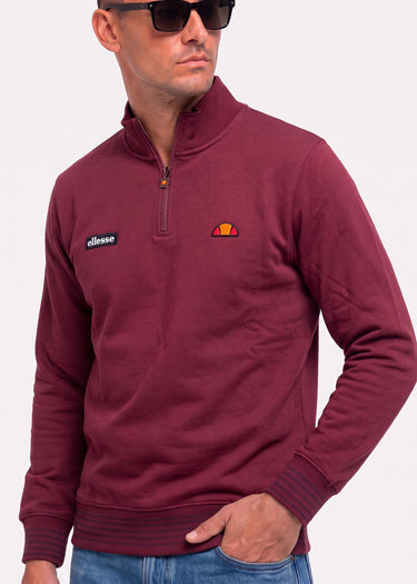 Ellesse Truien Verazo quarter zip top - burgundy