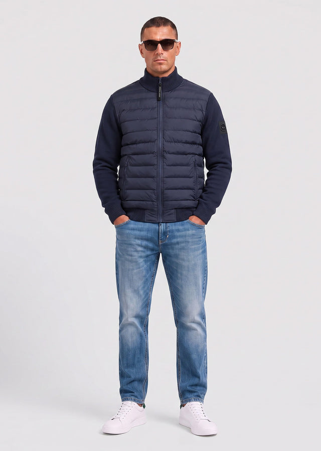 Marshall Artist Cardigans Aldgate hybrid knit - navy