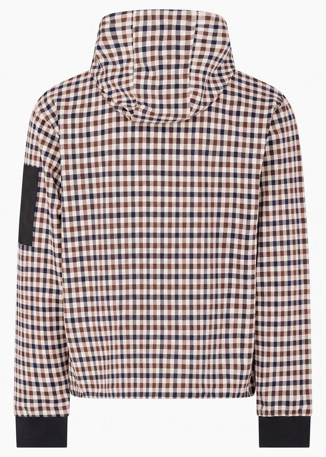 Aquascutum Cardigans Check full zip stretch fleece - black
