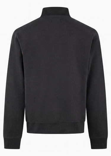 Aquascutum Sweaters Check shoulder quarter zip fleece - black