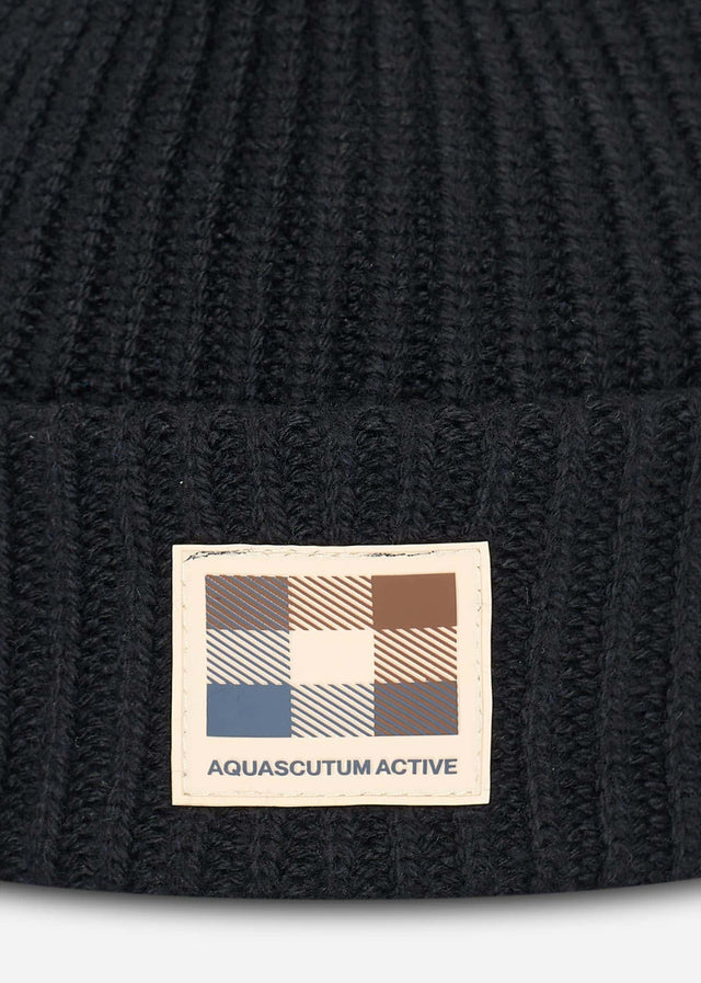Aquascutum Beanies Active roll beanie - black