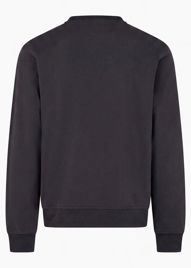 Aquascutum Sweaters Check shoulder crewneck fleece - black