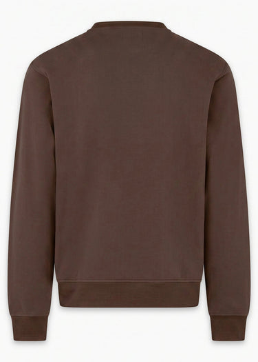 Aquascutum Sweaters Check shoulder crewneck fleece - chocolate