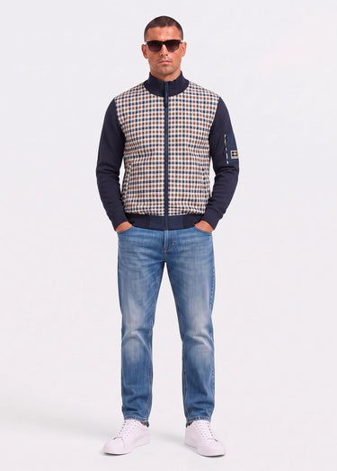 Aquascutum Cardigans Club tech fz sweater - navy