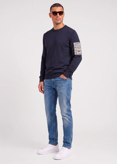 Aquascutum Sweaters Crewneck tech sweater - navy