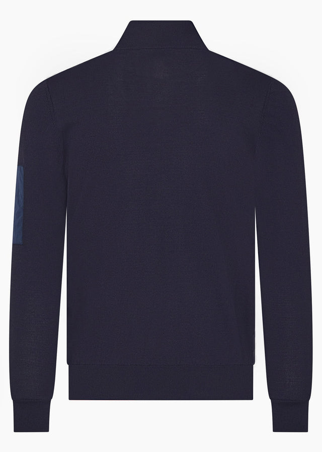 Aquascutum Cardigans Club tech fz sweater - navy
