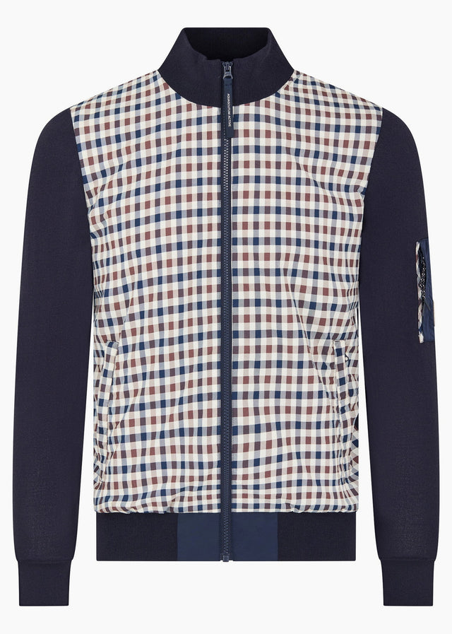 Aquascutum Cardigans Club tech fz sweater - navy