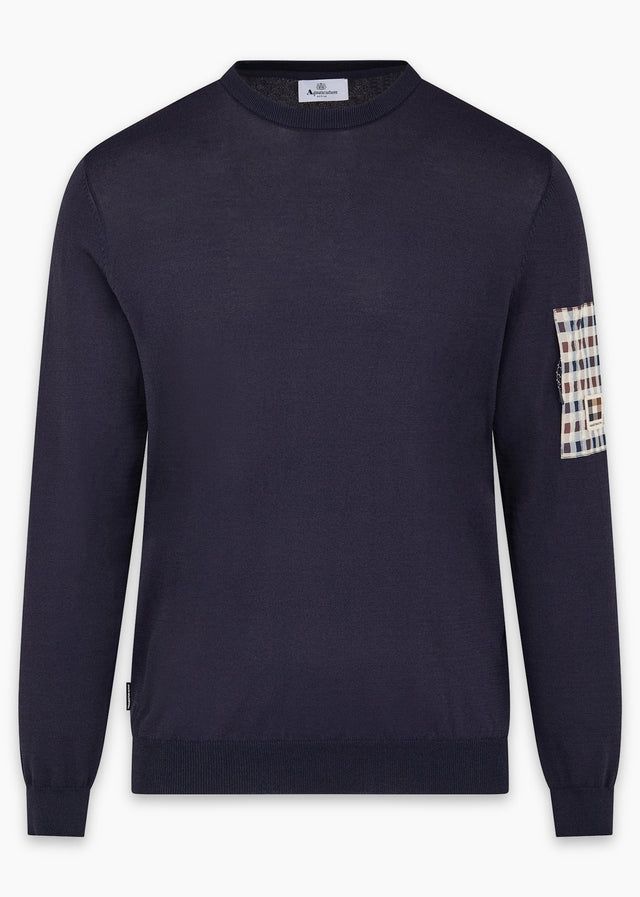 Aquascutum Sweaters Crewneck tech sweater - navy